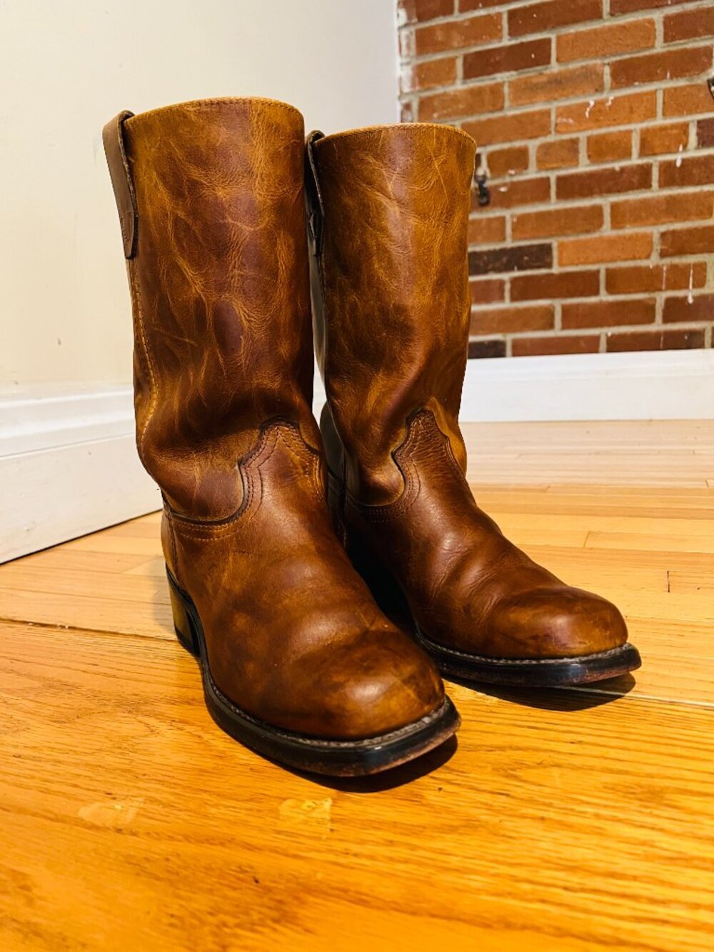 VTG Durango Campus Women's 7.5M Brown Leather Square Toe Pull-On Western Boots - Picture 4 of 16